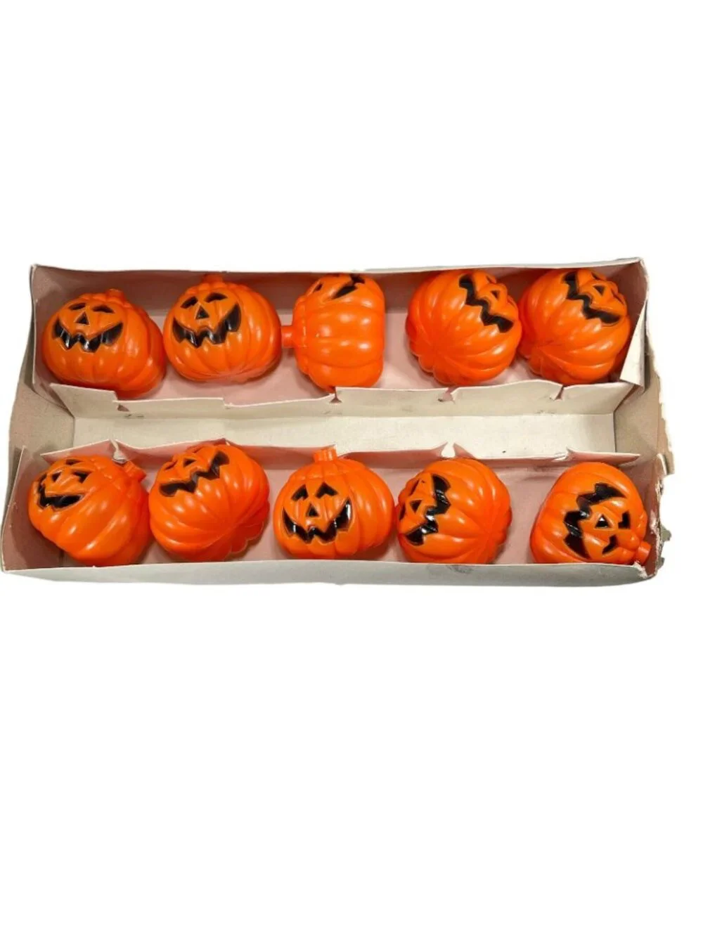 Vtg Pumpkin String Light COVER Set Frite Nite Haunting Halloween 10 Lite Blow Mo
